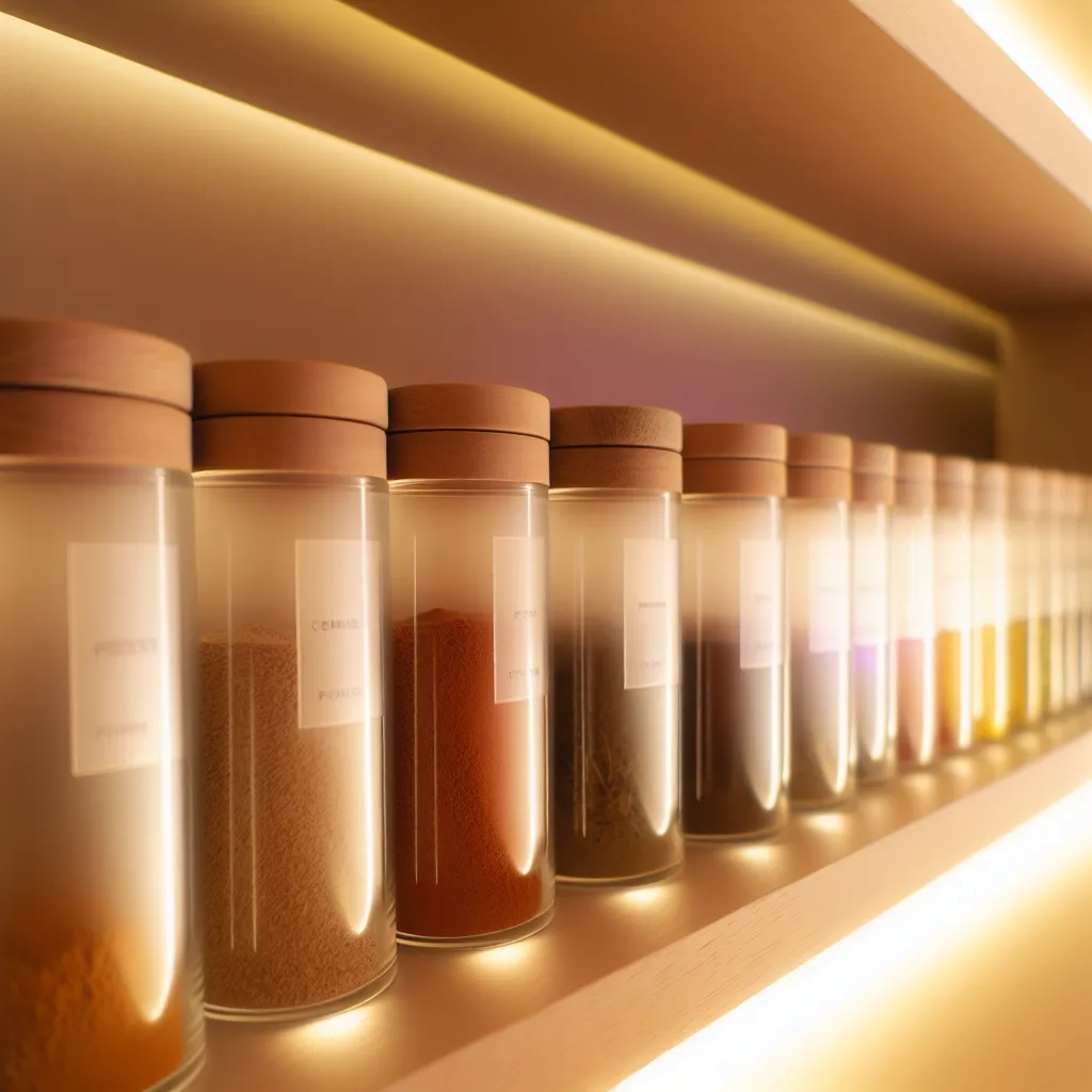 Organized ingredient storage with glass jars